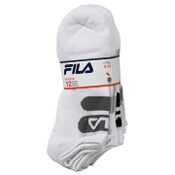 Wholesale - 12pk WHT MEN FILA OVERLAP LOGO NS SOCKS SIZE 10-13, UPC: 193159288679